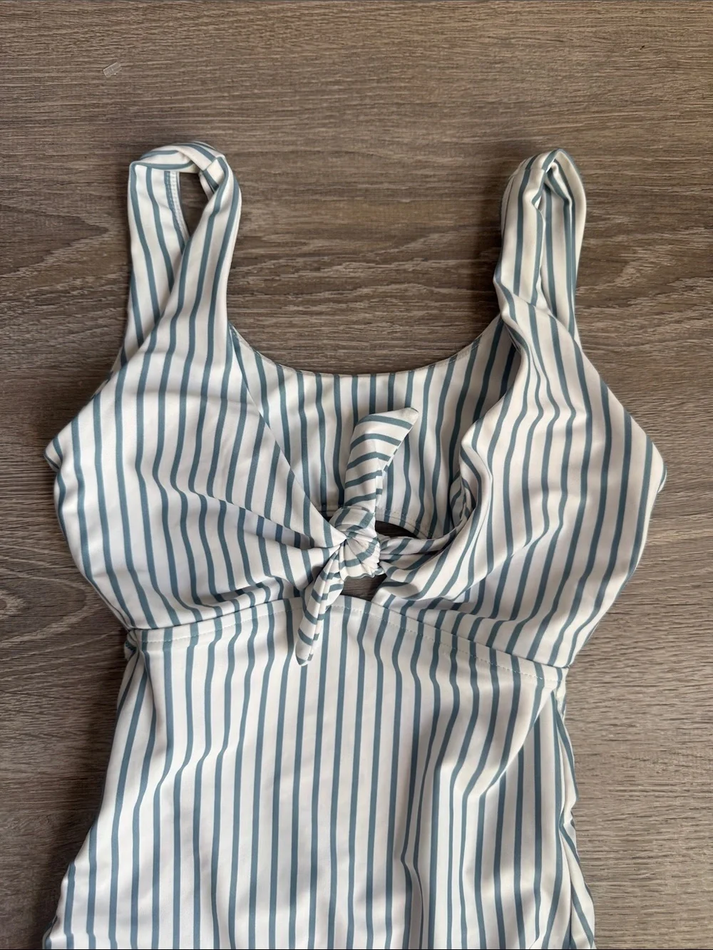 Albion Blue & White Striped Cutout One-Piece Swimsuit XXS